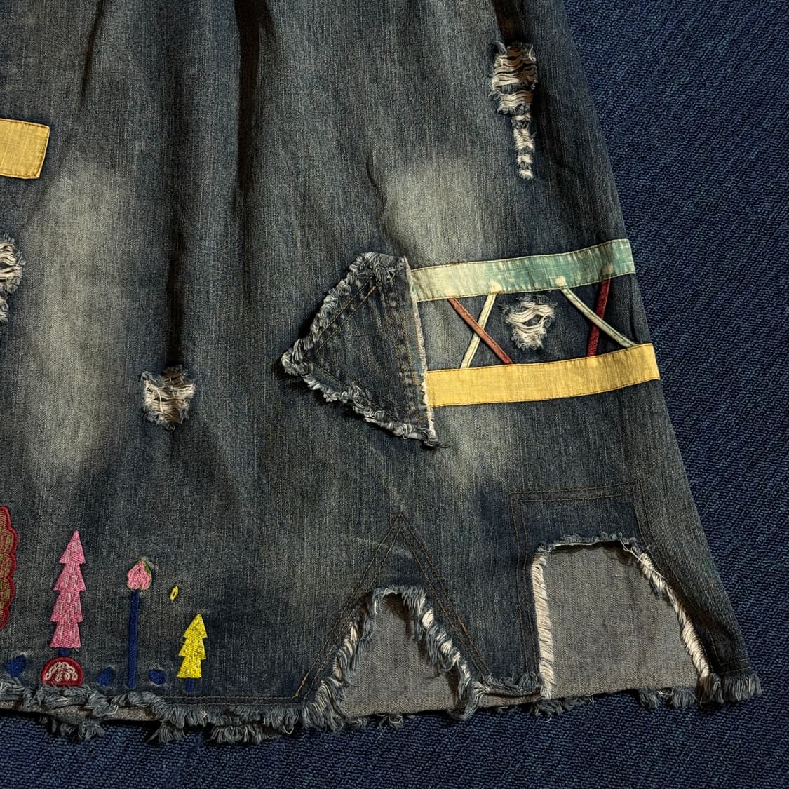 빈티지 자수포인트 데미지 스커트 상품이미지3