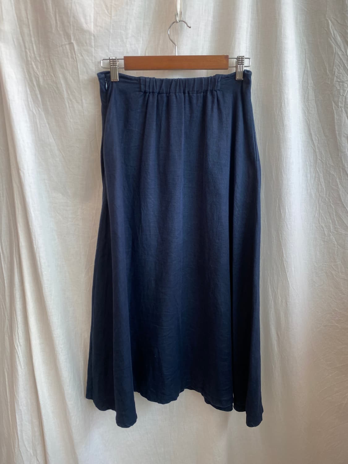 MUJI 네이비 린넨 밴딩스커트(M) 상품이미지5