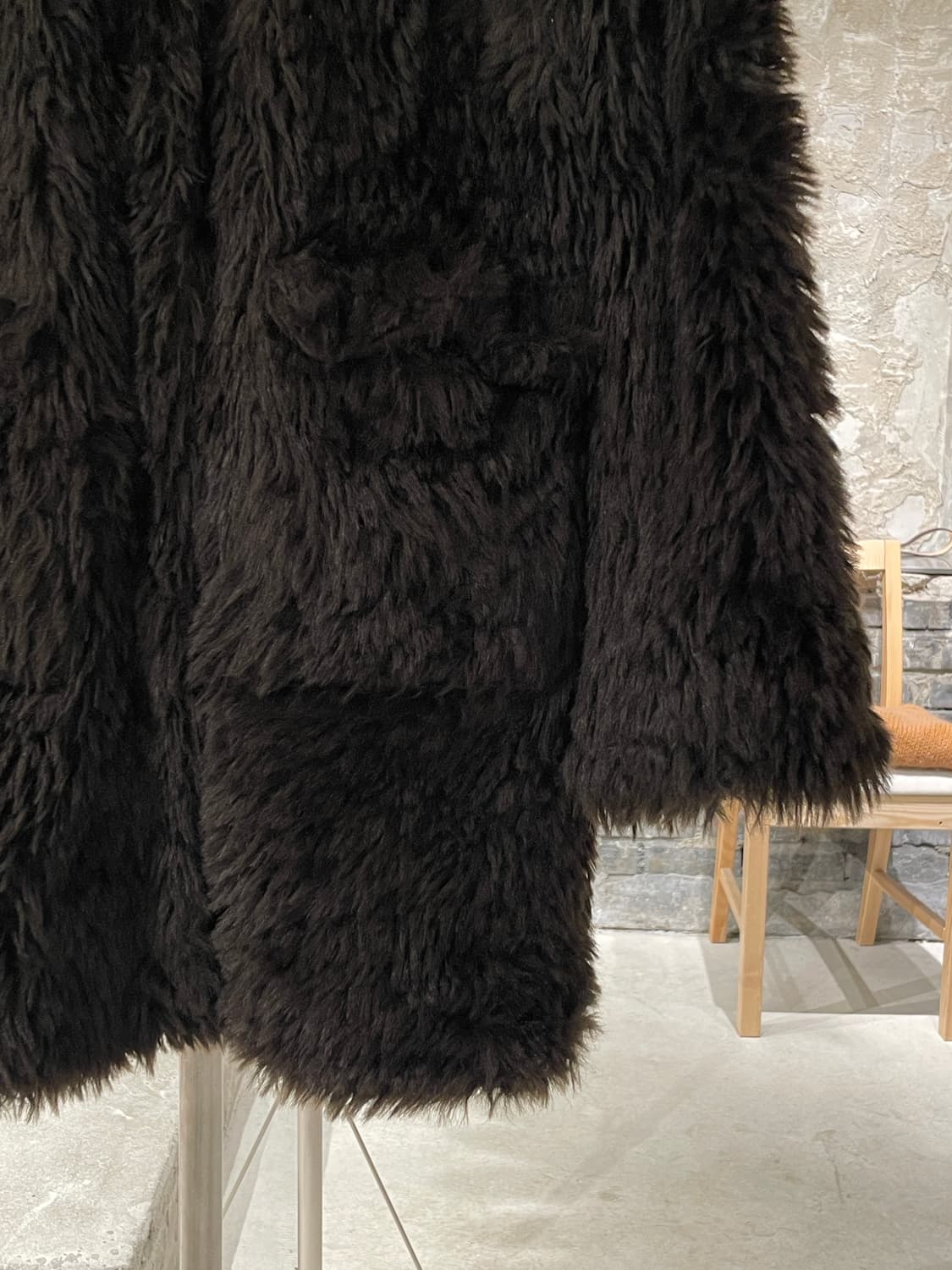 씨 바이 끌로에 다크 브라운 아칼릭 퍼 집업 자켓 상품이미지5