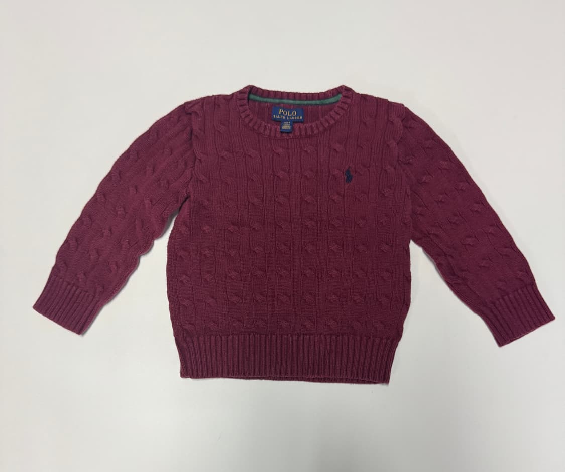 폴로 랄프로렌 키즈 신형라벨 꽈배기 코튼 니트 4t 110 상품이미지1