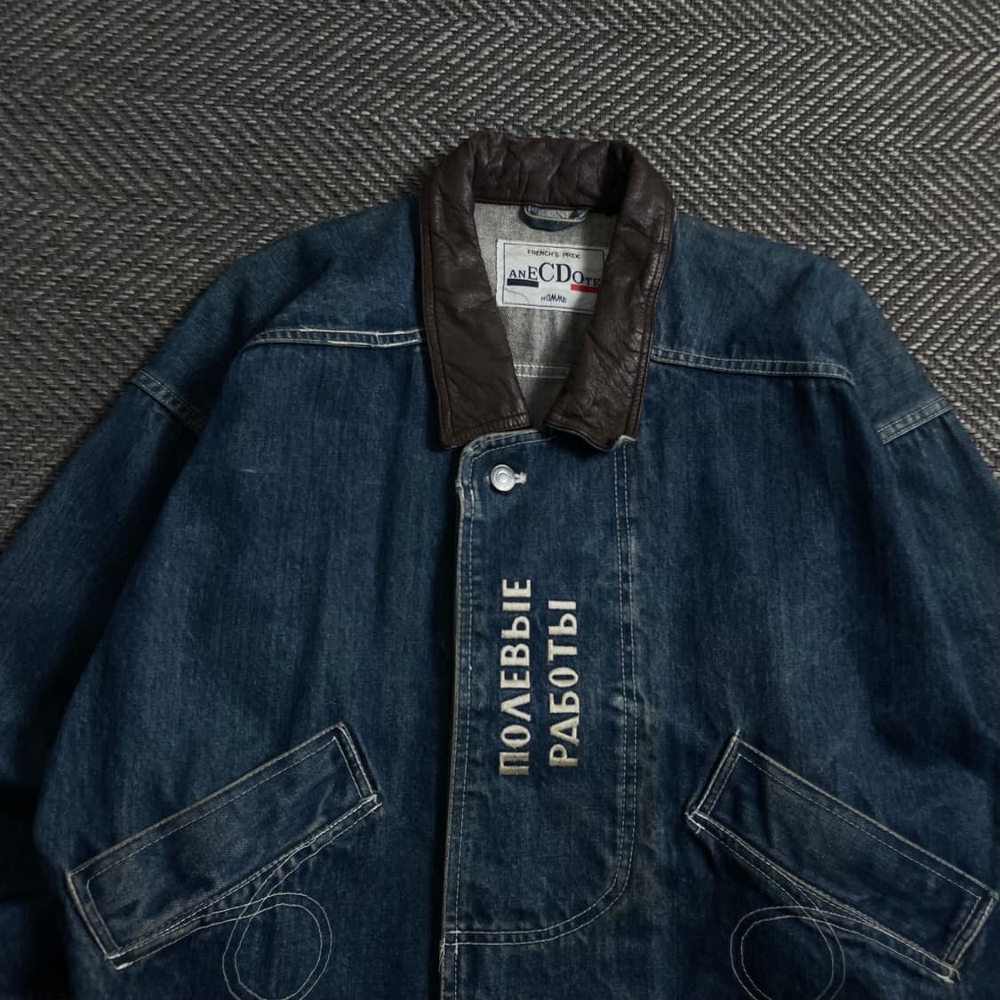 Anecdote 아카이브 레더 카라 데님 워크 자켓y 4402 상품이미지5
