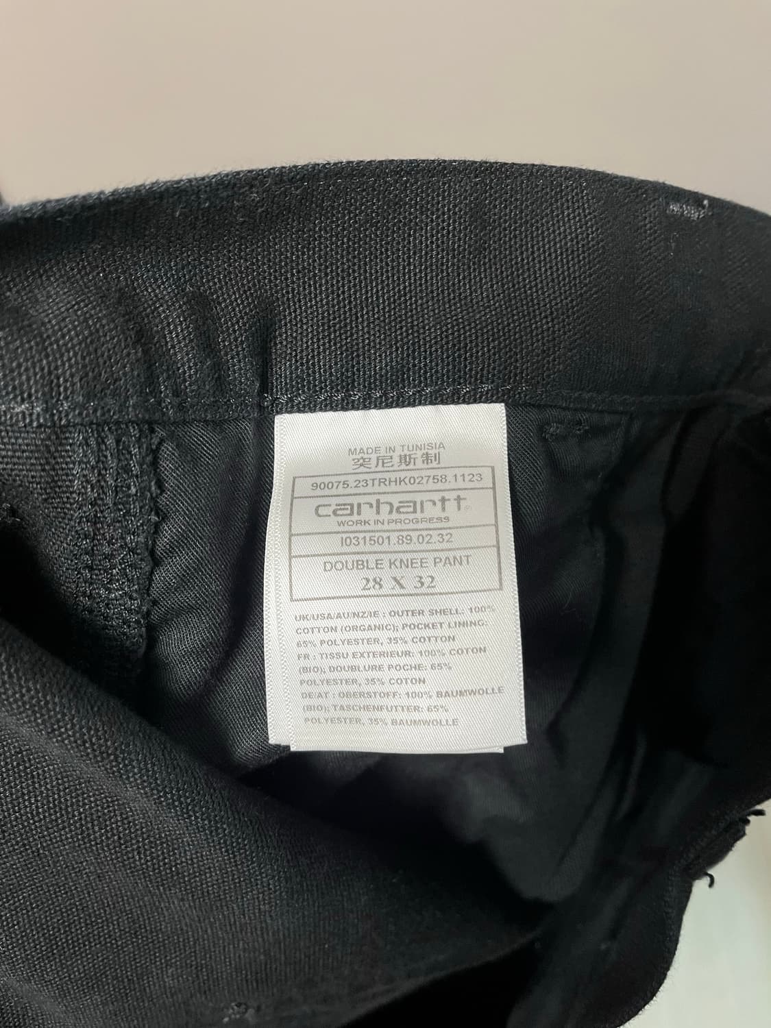 칼하트WIP 더블니 팬츠, Black 28x32 상품이미지3