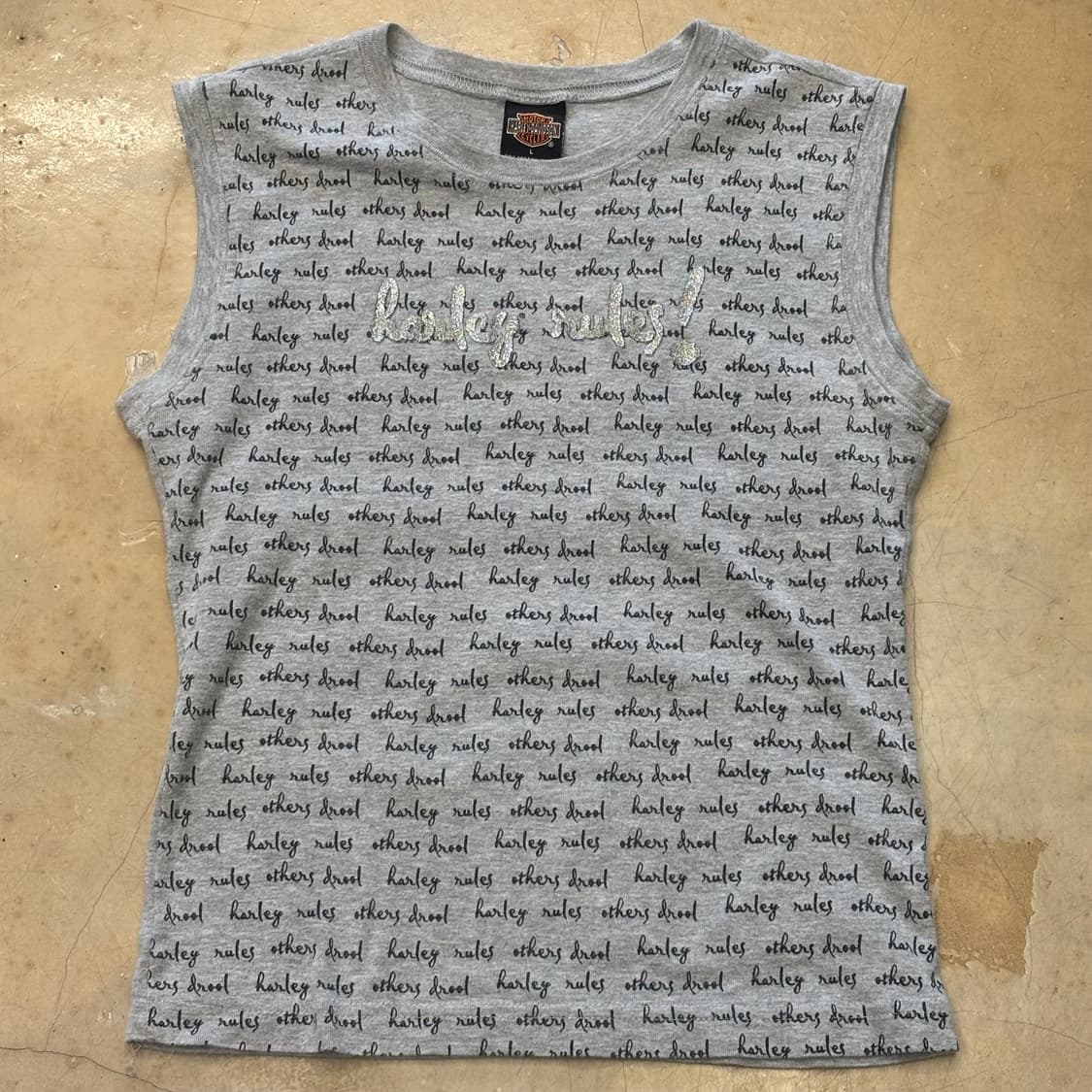 L 할리데이비슨 harley rules 패턴 여성용 민소매티셔츠 상품이미지2