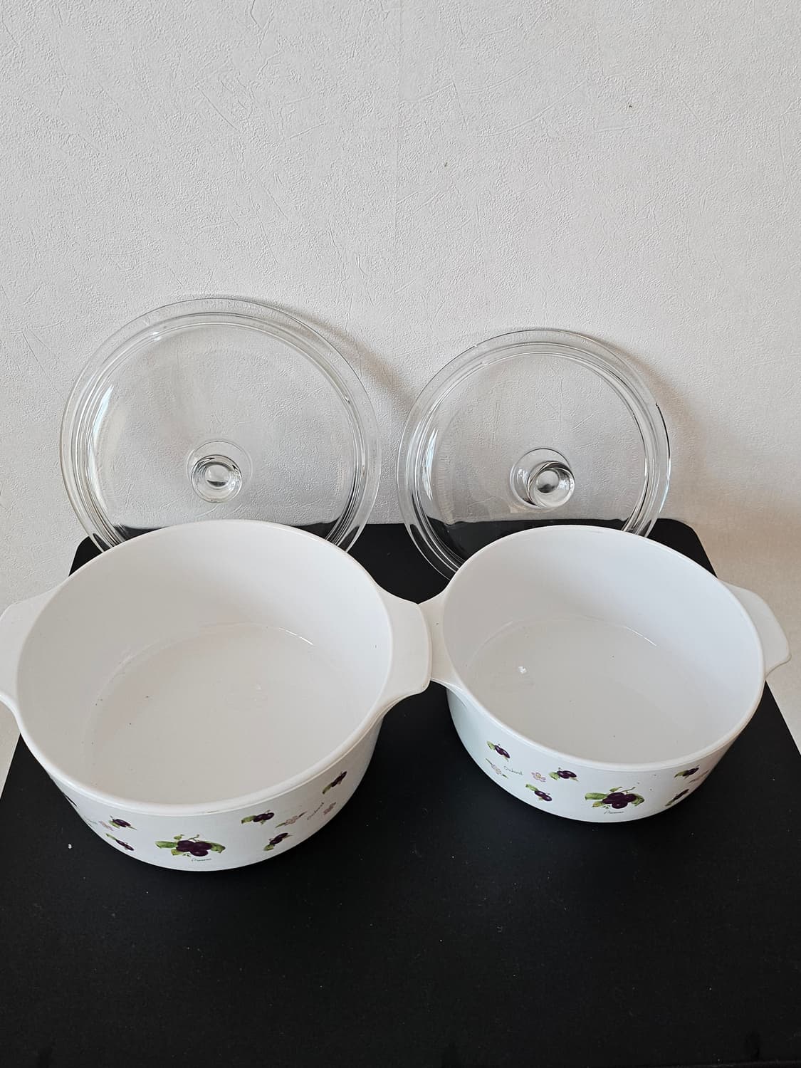 프랑스 루미낙 비트로플람 프룬(자두)빈티지 내열냄비 2종세트 상품이미지3