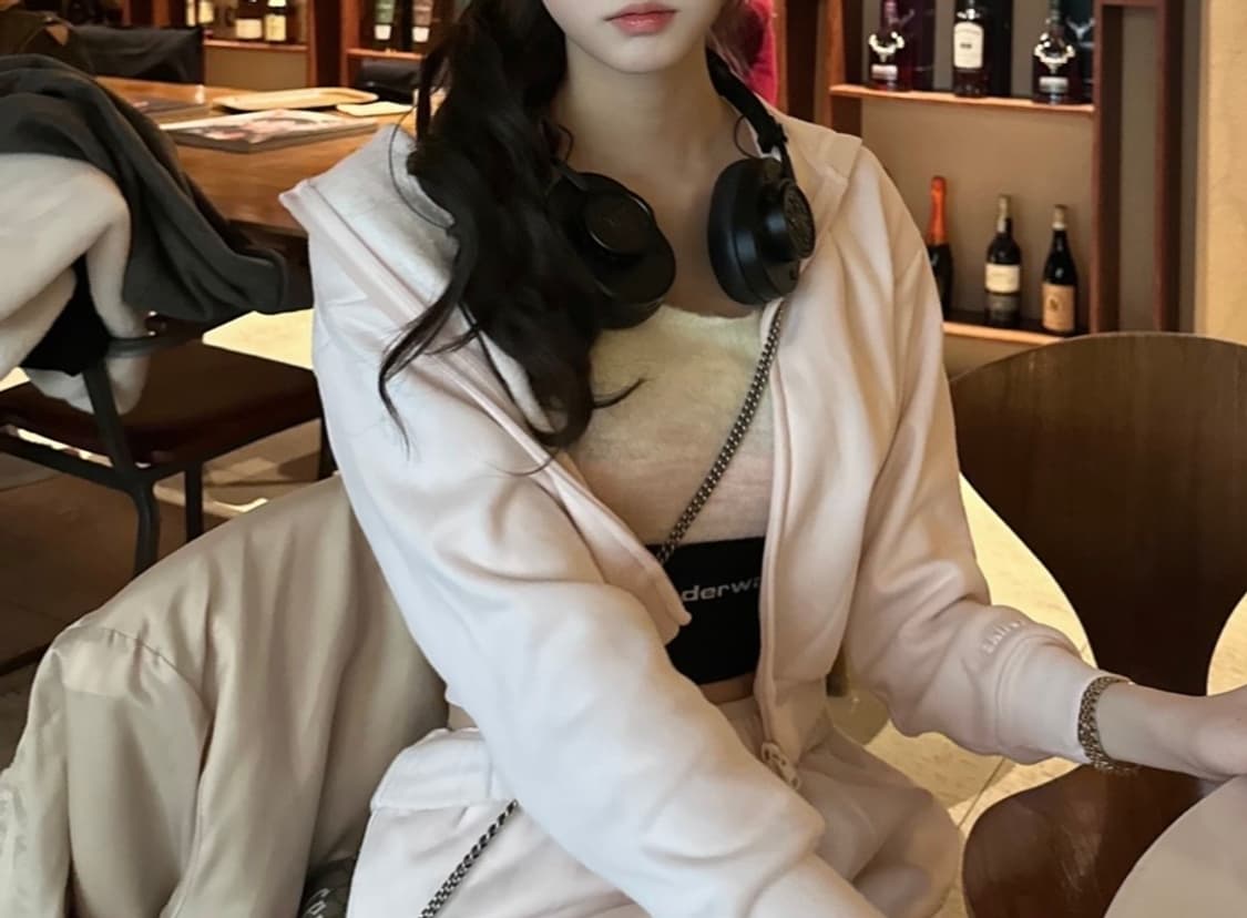 스킴스 크롭 후드 집업 핑크 s 상품이미지1