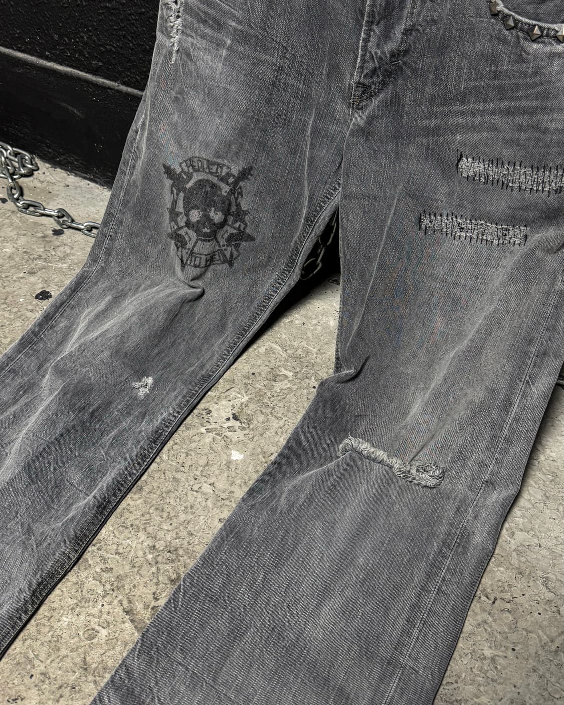 Vintage Grunge Rock Custom Pants 상품이미지8