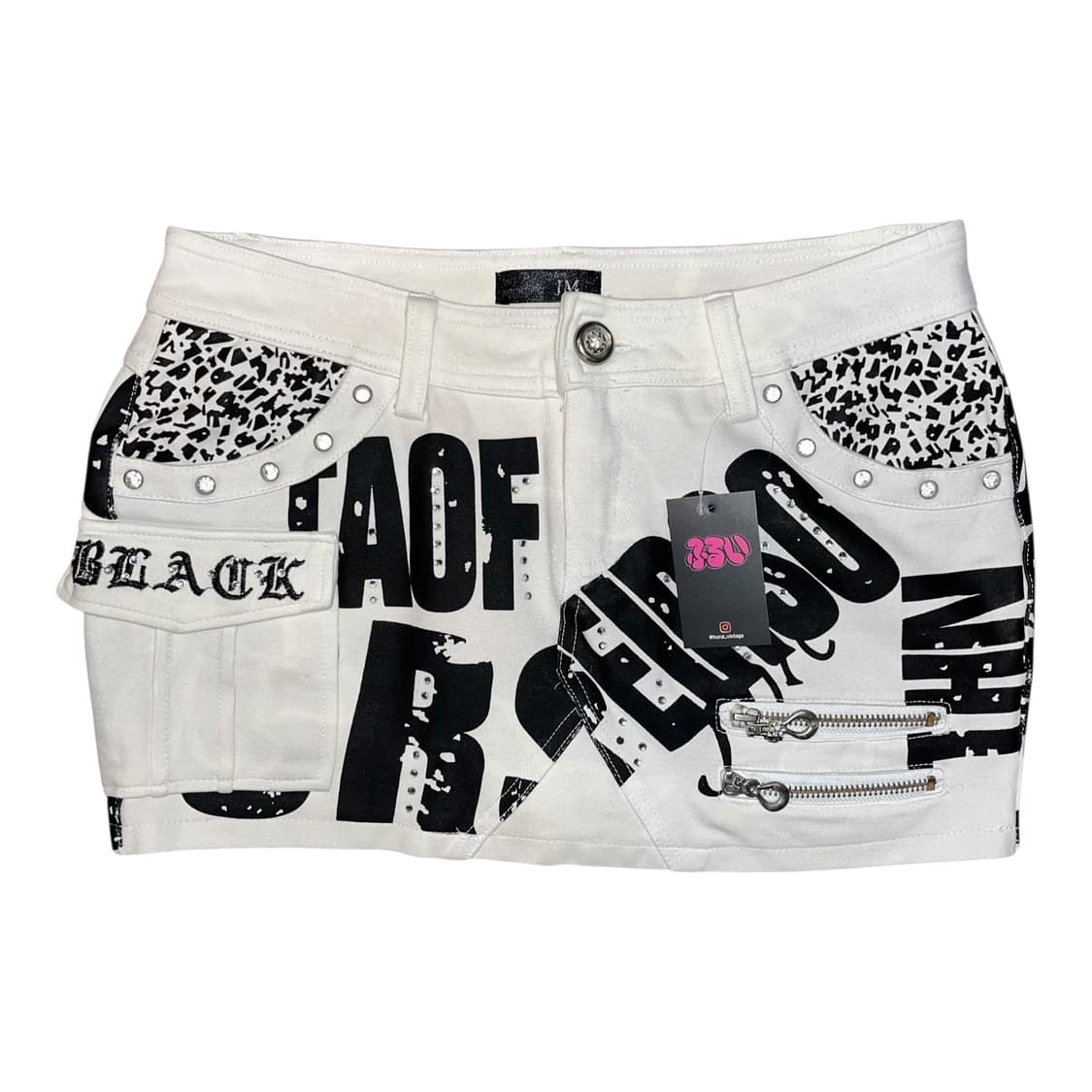 레터링 프린팅 큐빅 스커트 펑크y2k갸루 상품이미지1