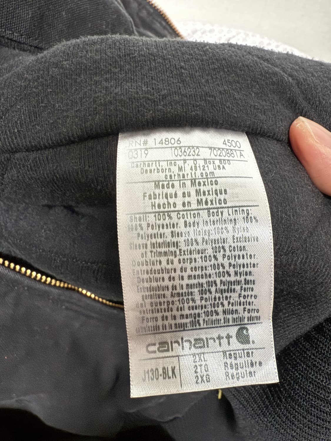 칼하트 j130 blk 블랙 XXL regular 상품이미지7