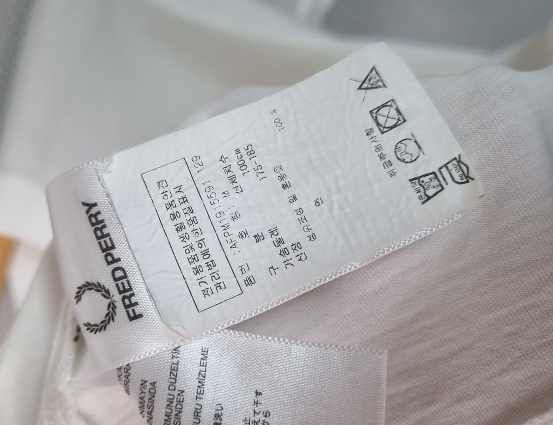M ) 프레드페리 화이트 반팔티 상품이미지4