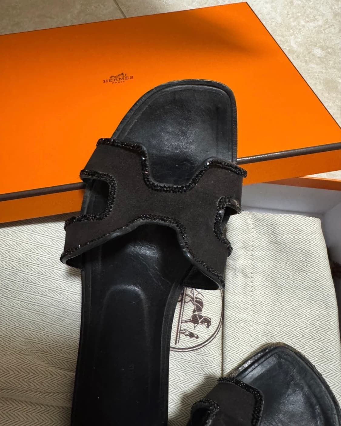 에르메스 오란 블랙 비즈 샌들(정품) 상품이미지2
