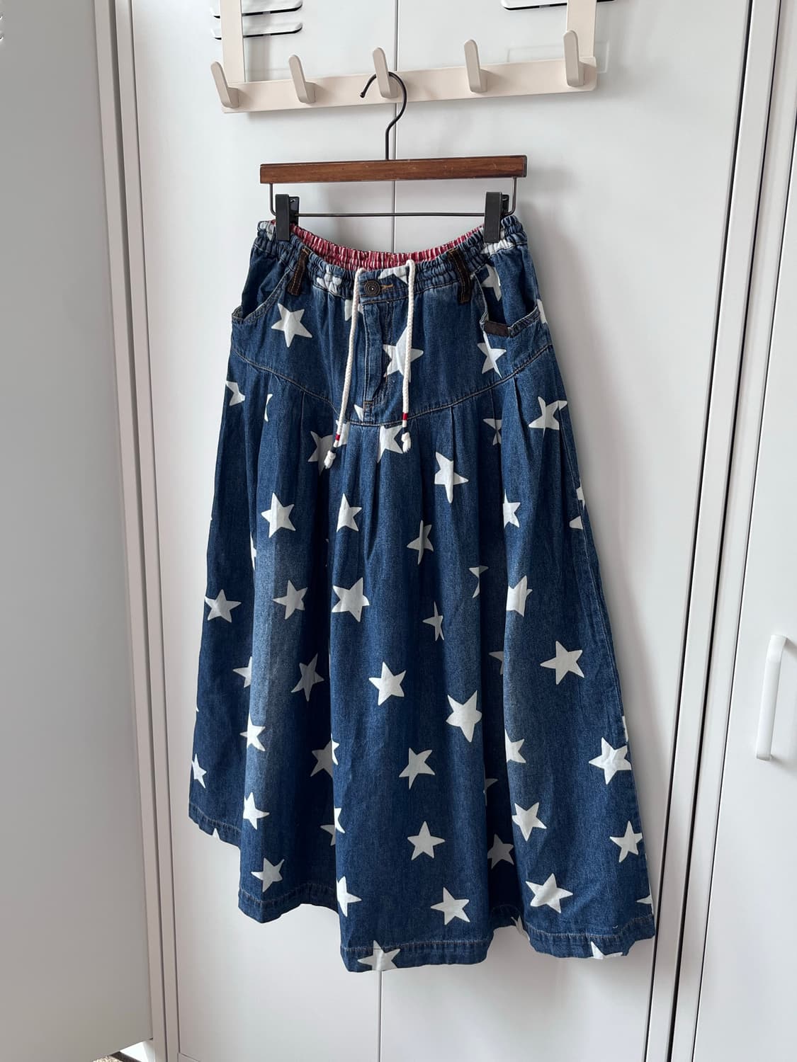 Rough 별 패턴 데님 롱 스커트 상품이미지2