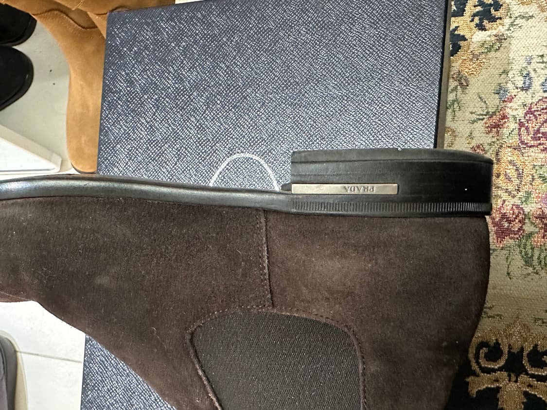 (Uk7, 260~265) 프라다 브라운 스웨이드 첼시부츠 상품이미지3