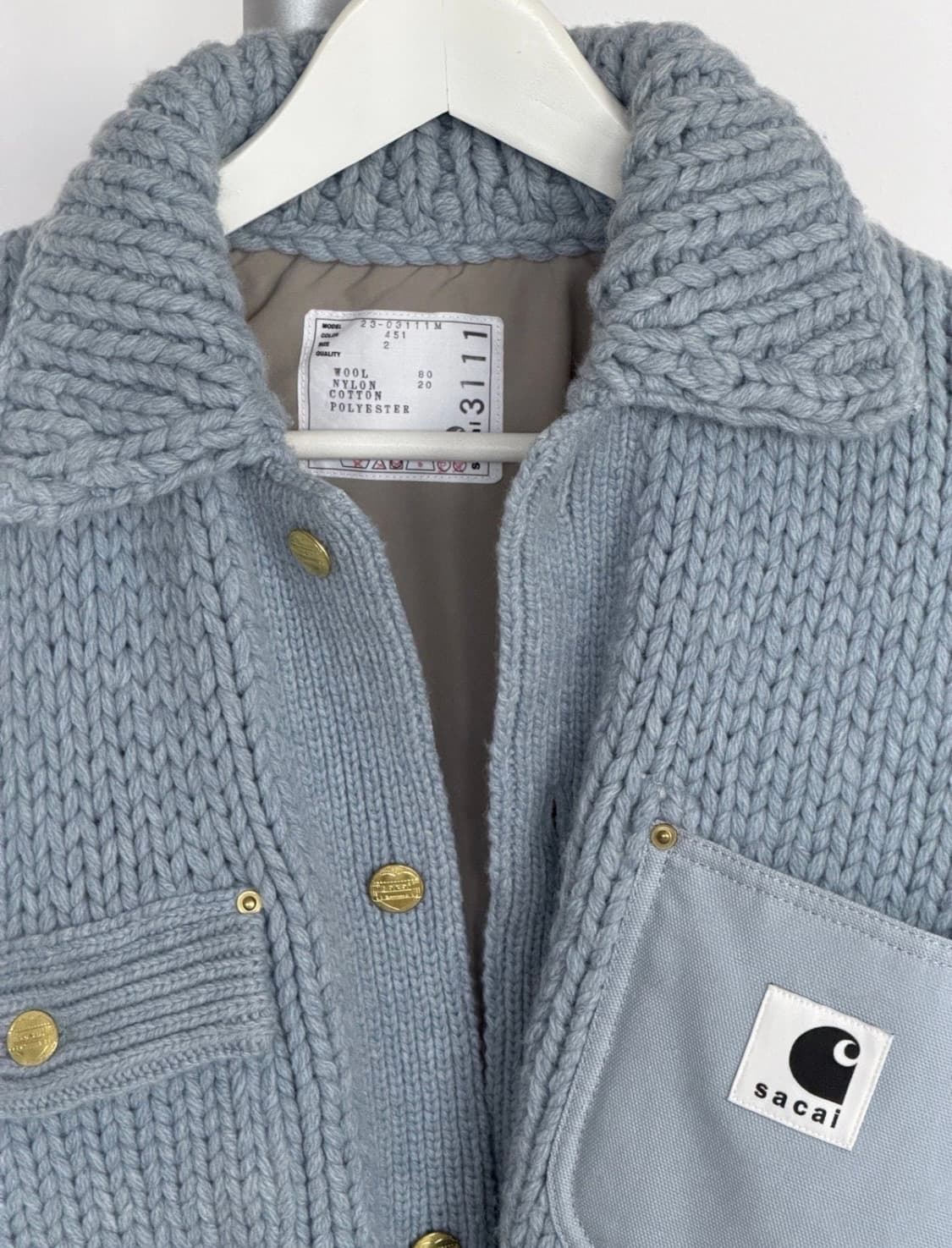 [2] Sacai x Carhartt WIP 니트 자켓 상품이미지4