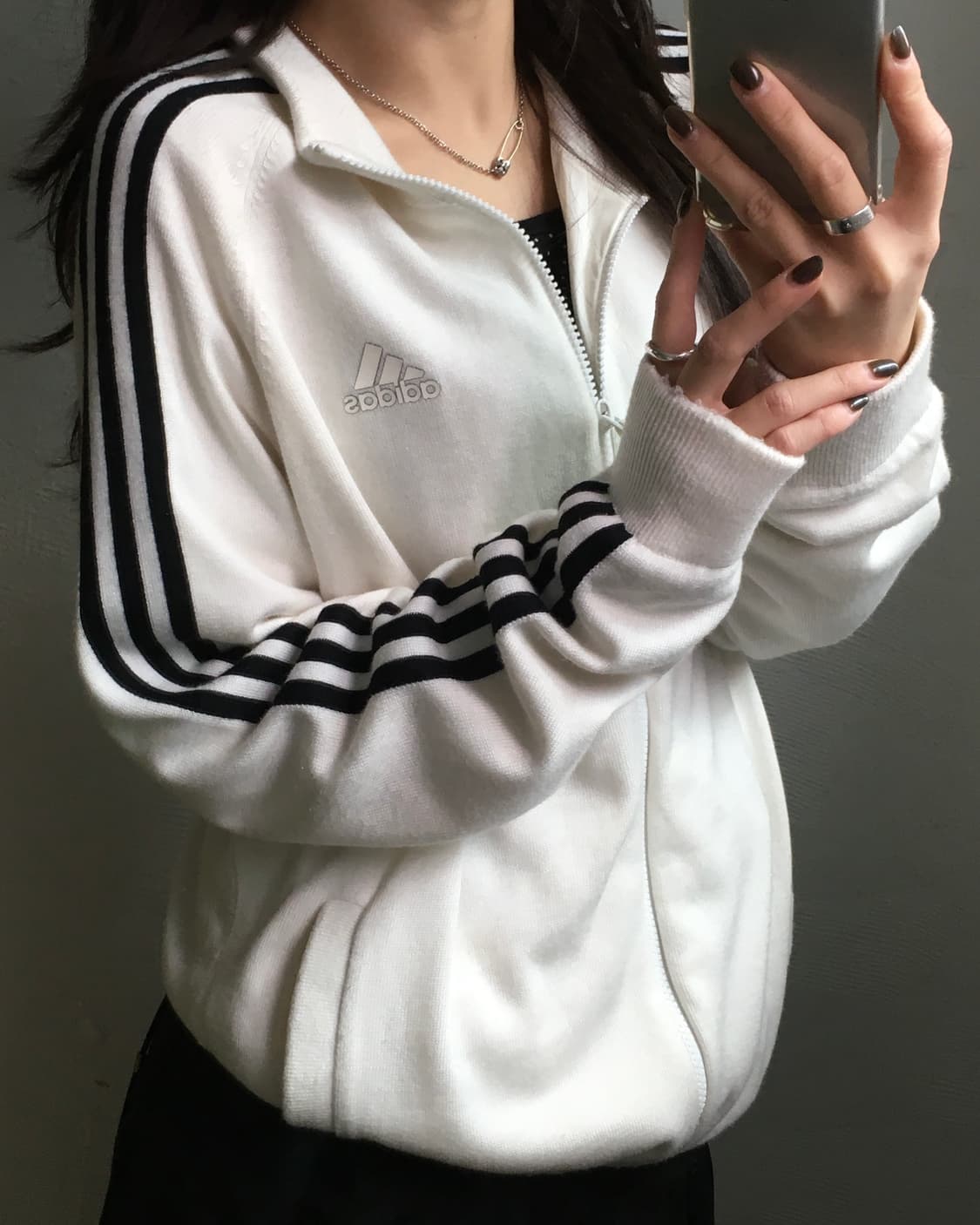 Adidas 아디다스 오리지널 아이보리컬러 니트 자켓 상품이미지1