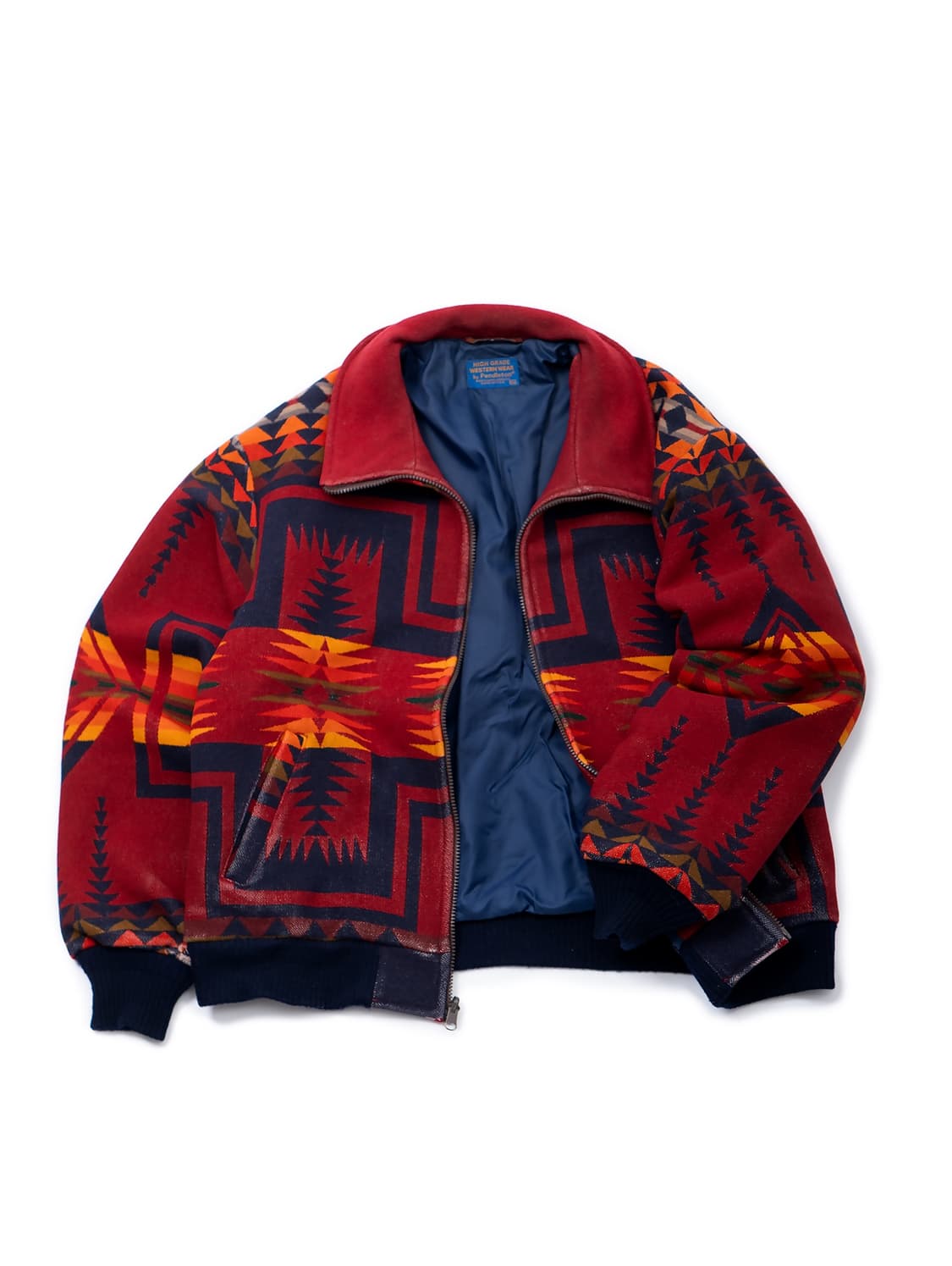 80’s Pendleton Bomber Leather Jacket 상품이미지4