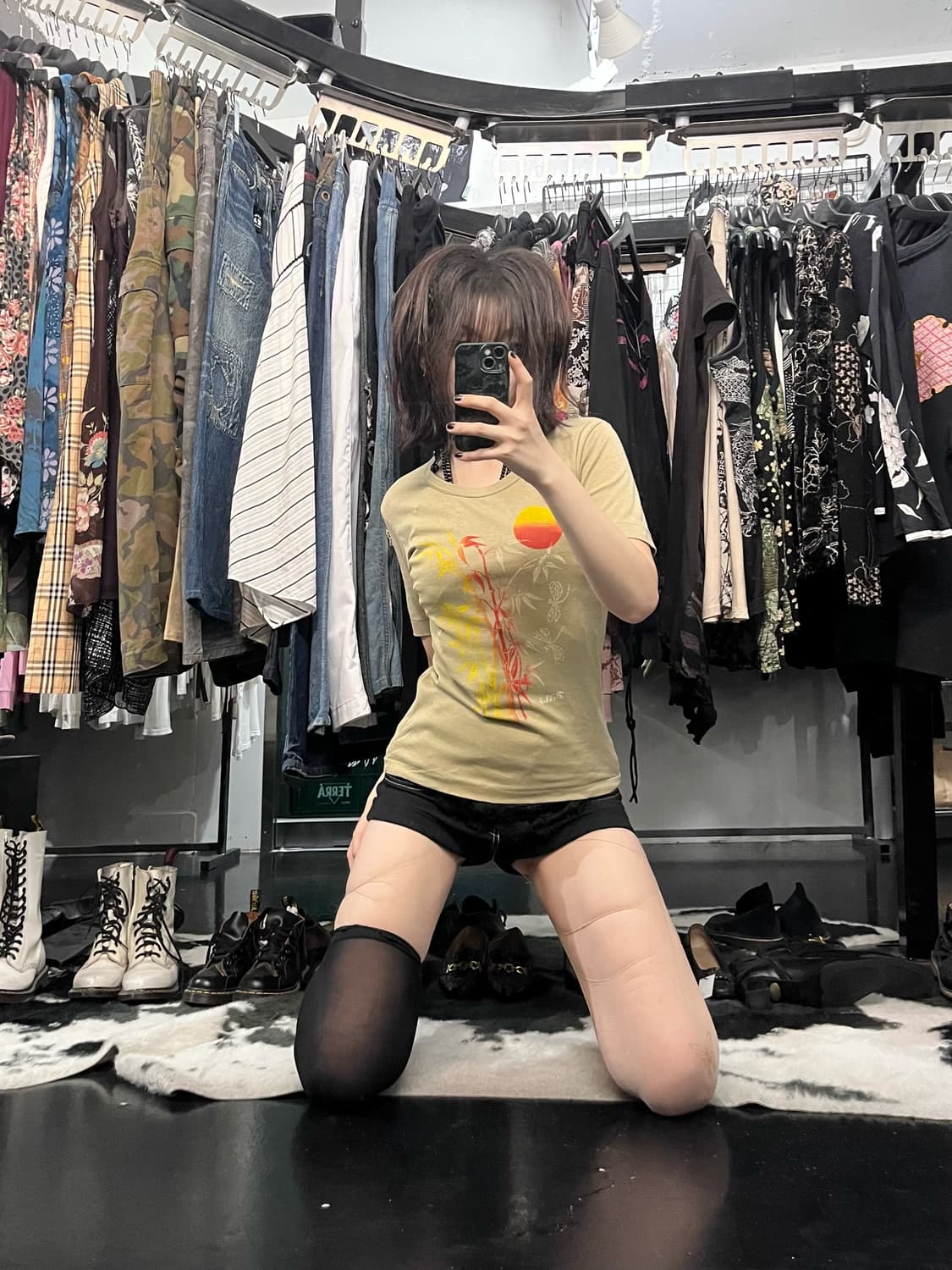 하와이안 프린팅 슬림핏 반팔 상품이미지1