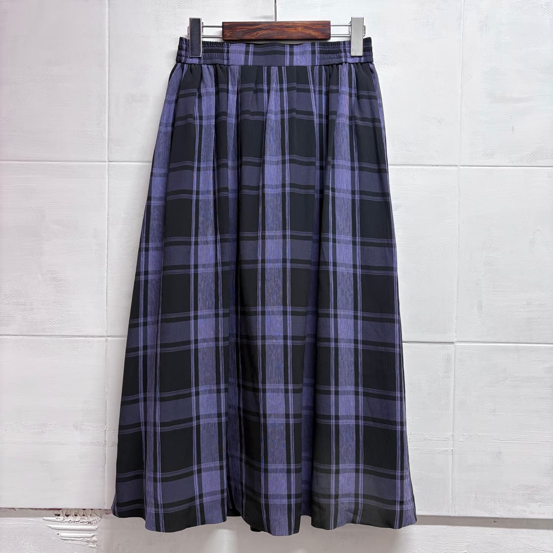 퍼플 체크 크리즈 롱 스커트 JPN 상품이미지1