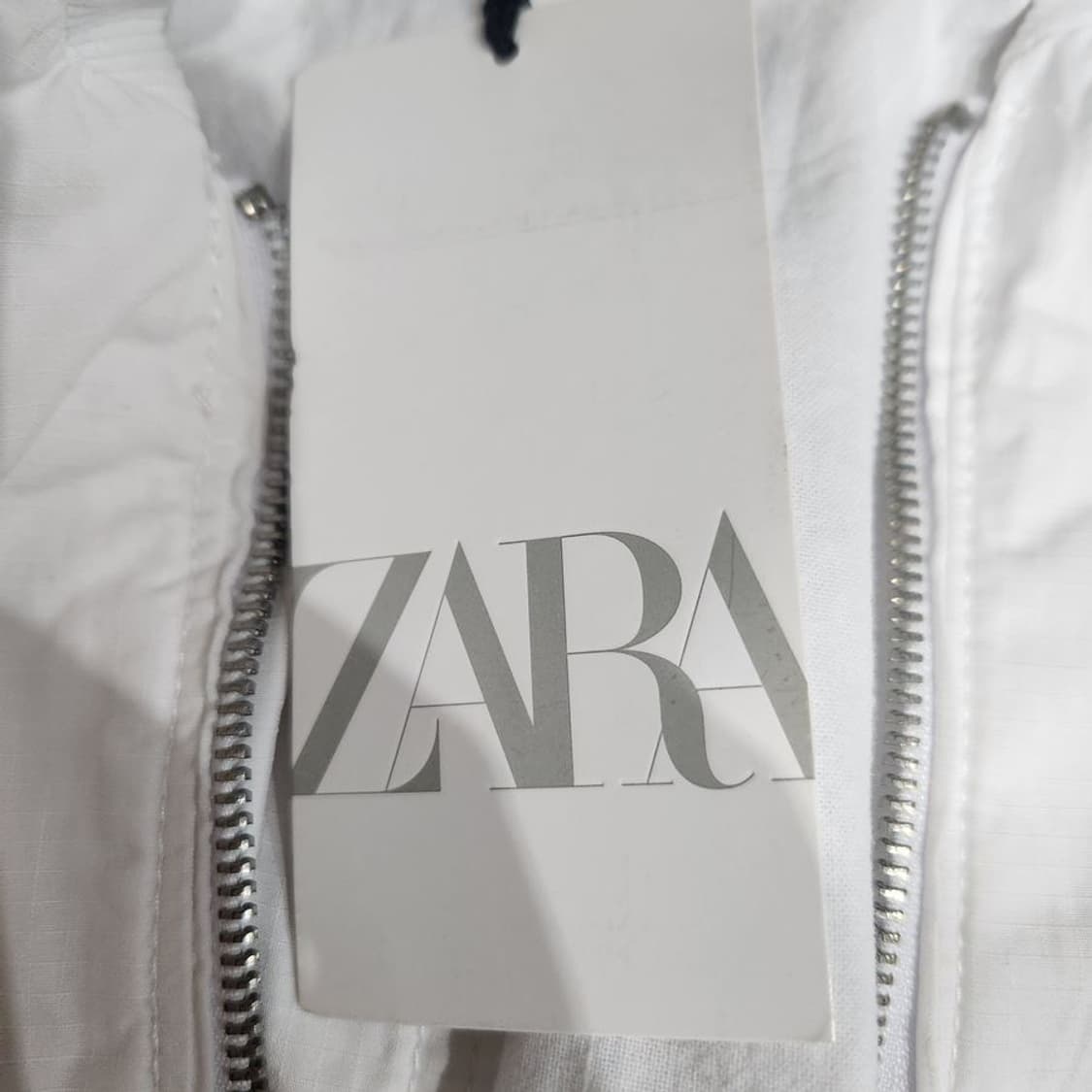 [여M](미사용)ZARA 화이트 크롭 블루종 상품이미지8