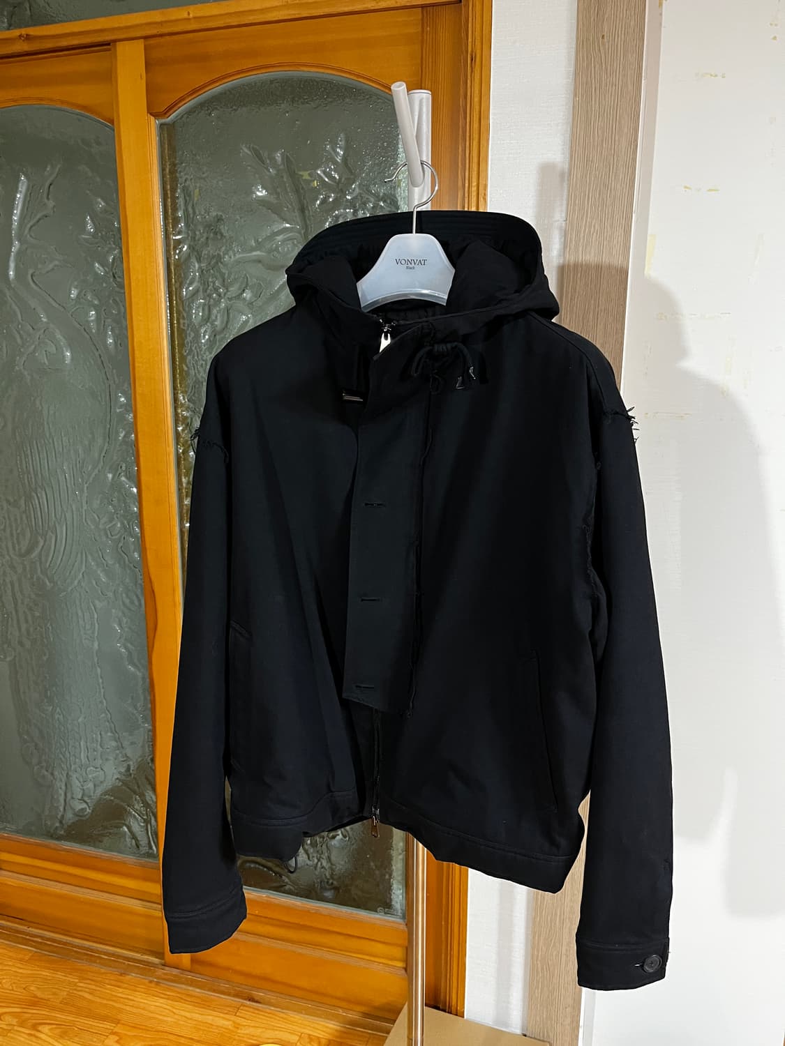 본바트 토글 패디드 후드 봄버 (블랙) 상품이미지1