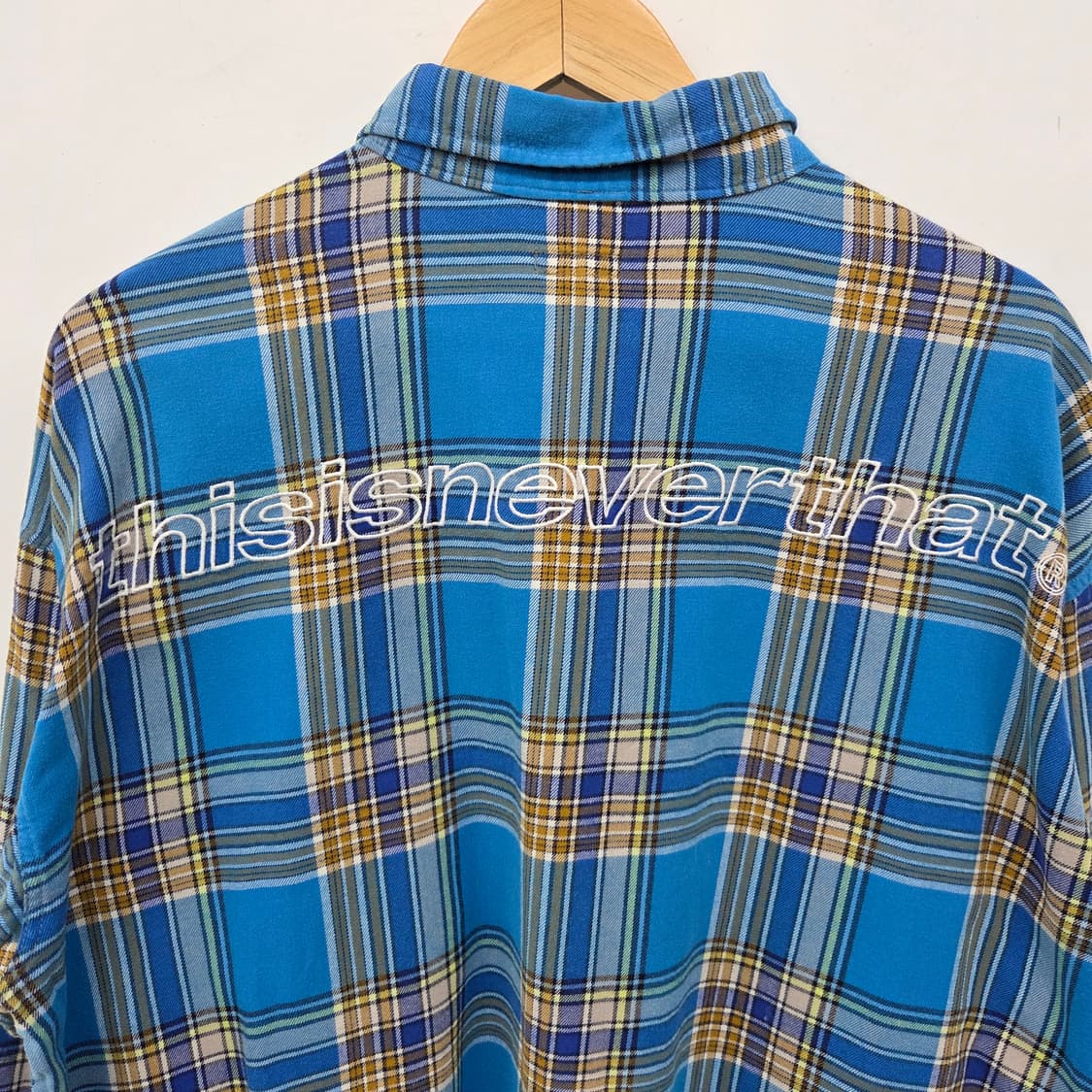디스이즈네버댓 블루 체크 셔츠 M 상품이미지5