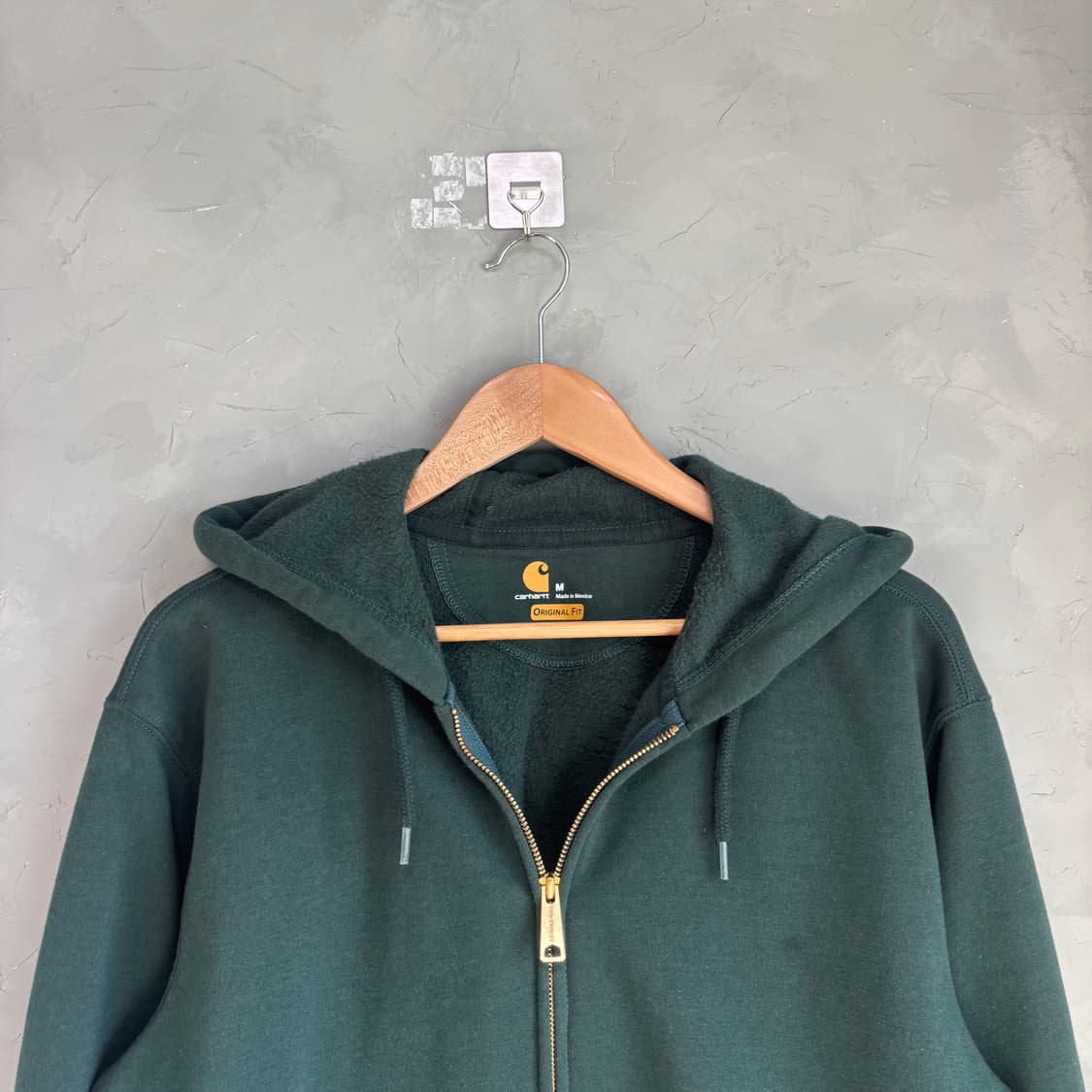 칼하트 미드웨이트 루즈핏 후드집업 그린 상품이미지2