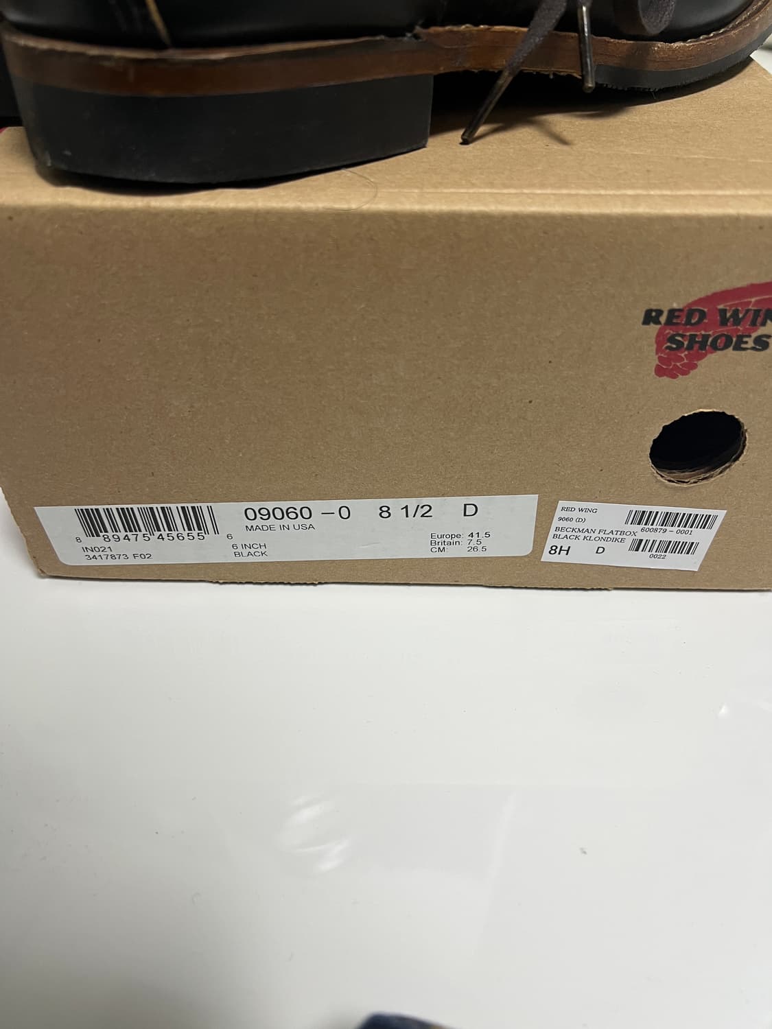 택포58) 레드윙 벡맨 9060 플랫박스 8.5D 265 클론다이크 상품이미지8