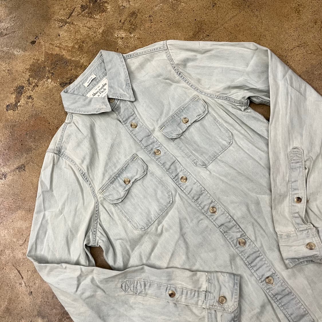 [정품/M] 아베크롬비 라이트 데님 셔츠 남방 b17 상품이미지1