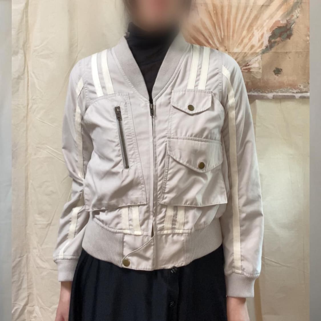 포켓 라인 디테일 블루종 상품이미지1