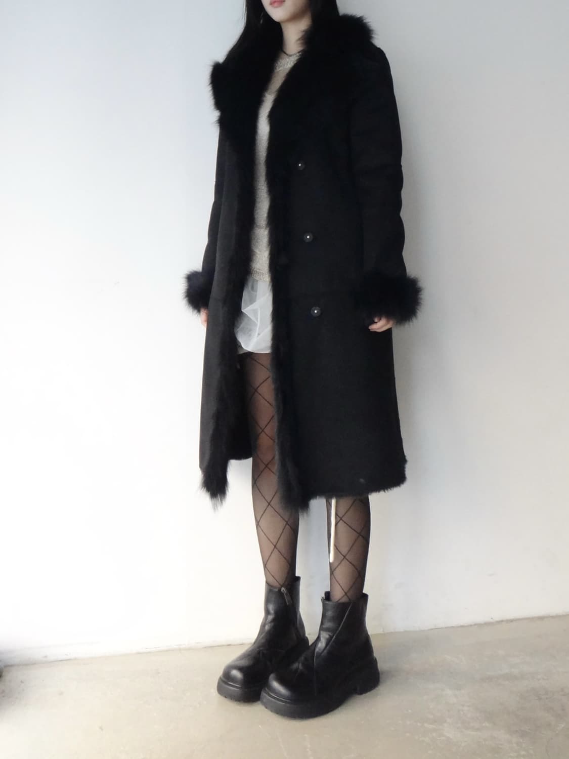 Chic fox fur muston jacket / black 상품이미지9