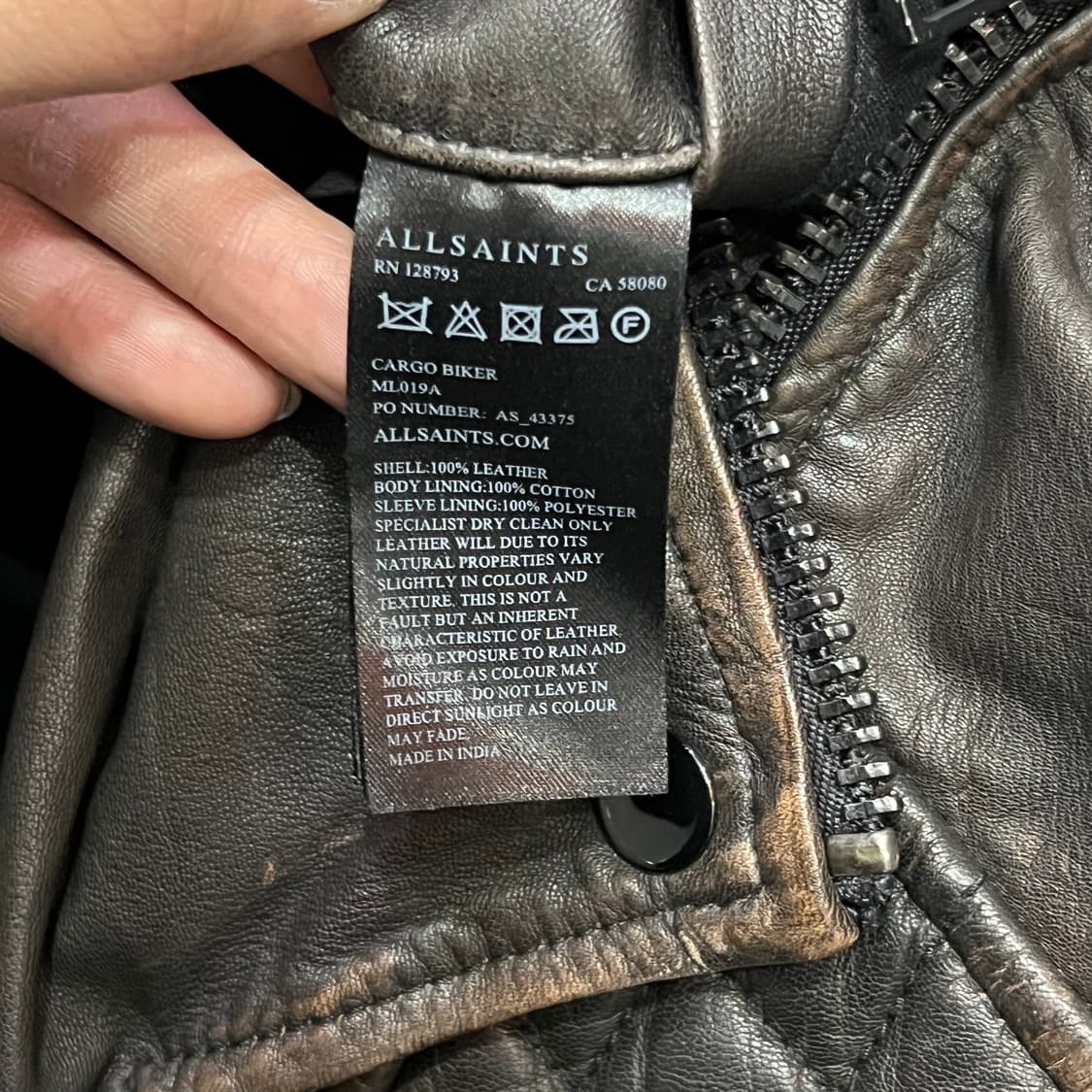  올세인츠 리얼레더 라이더 자켓 y15627 상품이미지7