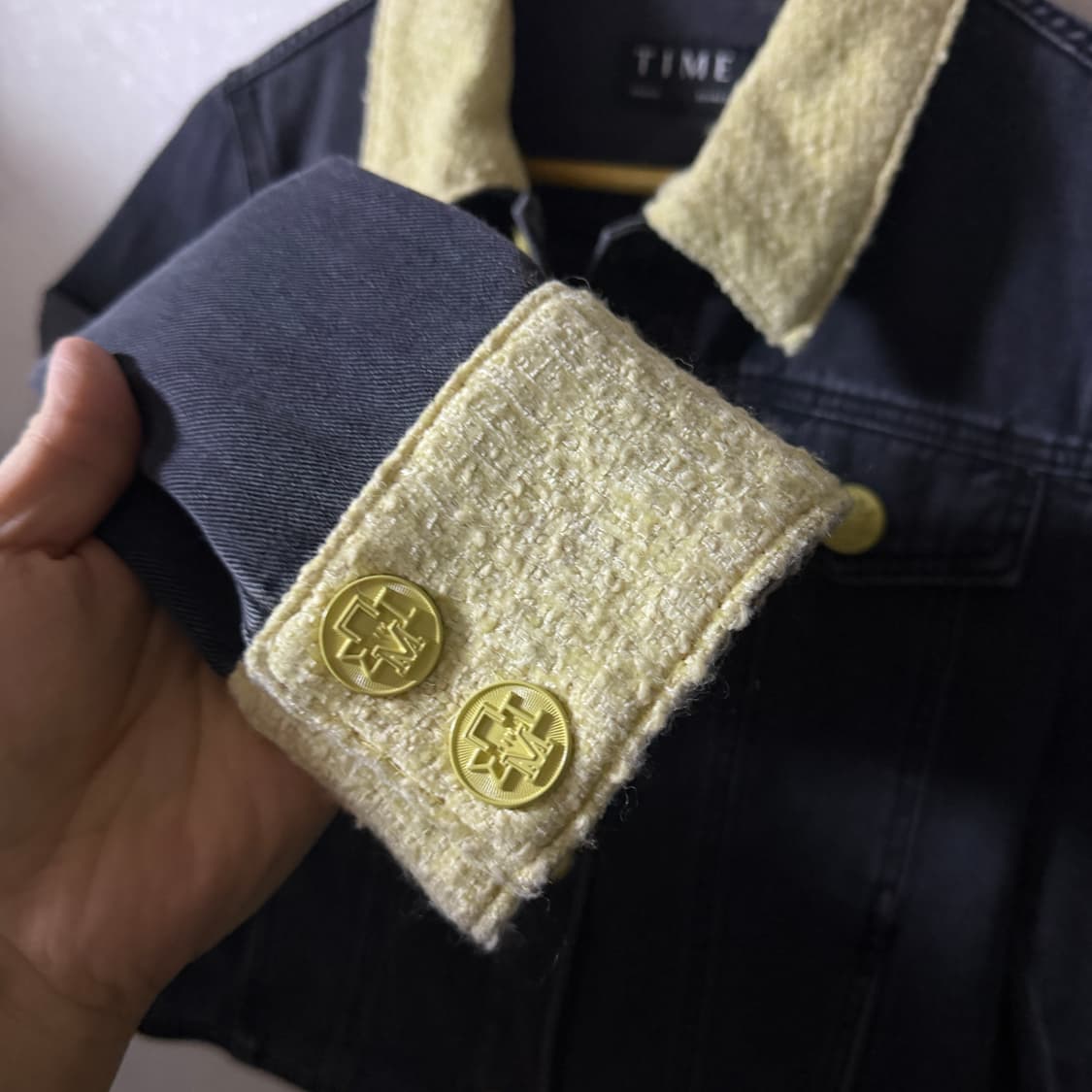 한섬 타임 23FW 데님 트위드자켓 (66정도) 상품이미지4