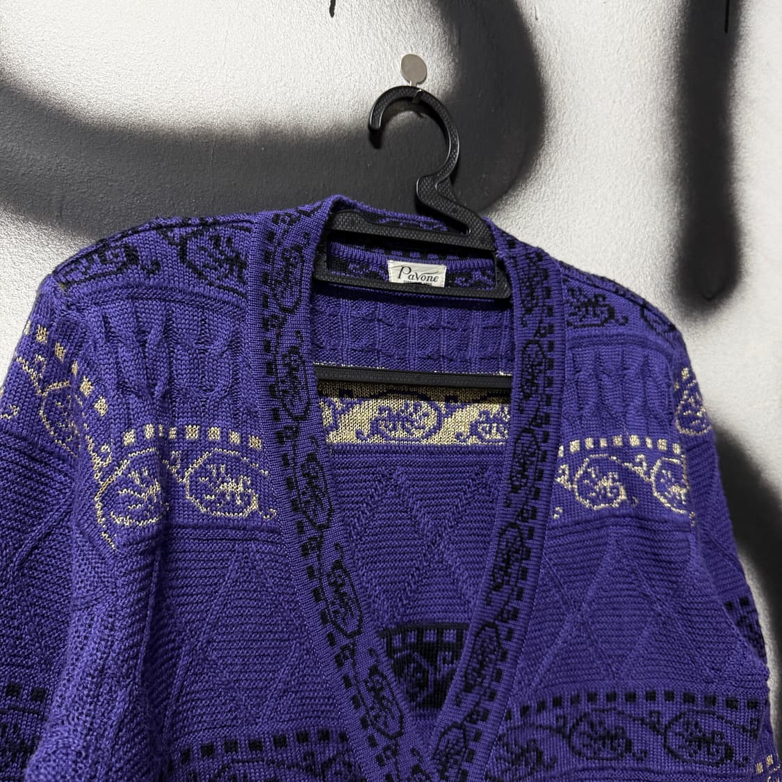 VTG 빈티지 울 혼방 바로크 금장 니트 가디건 상품이미지3