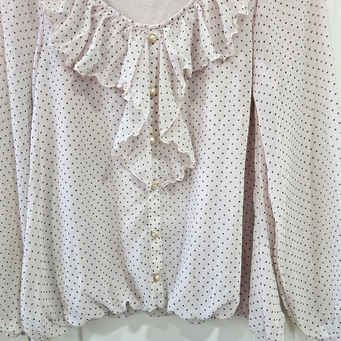 도트 프릴 블라우스 상품이미지3