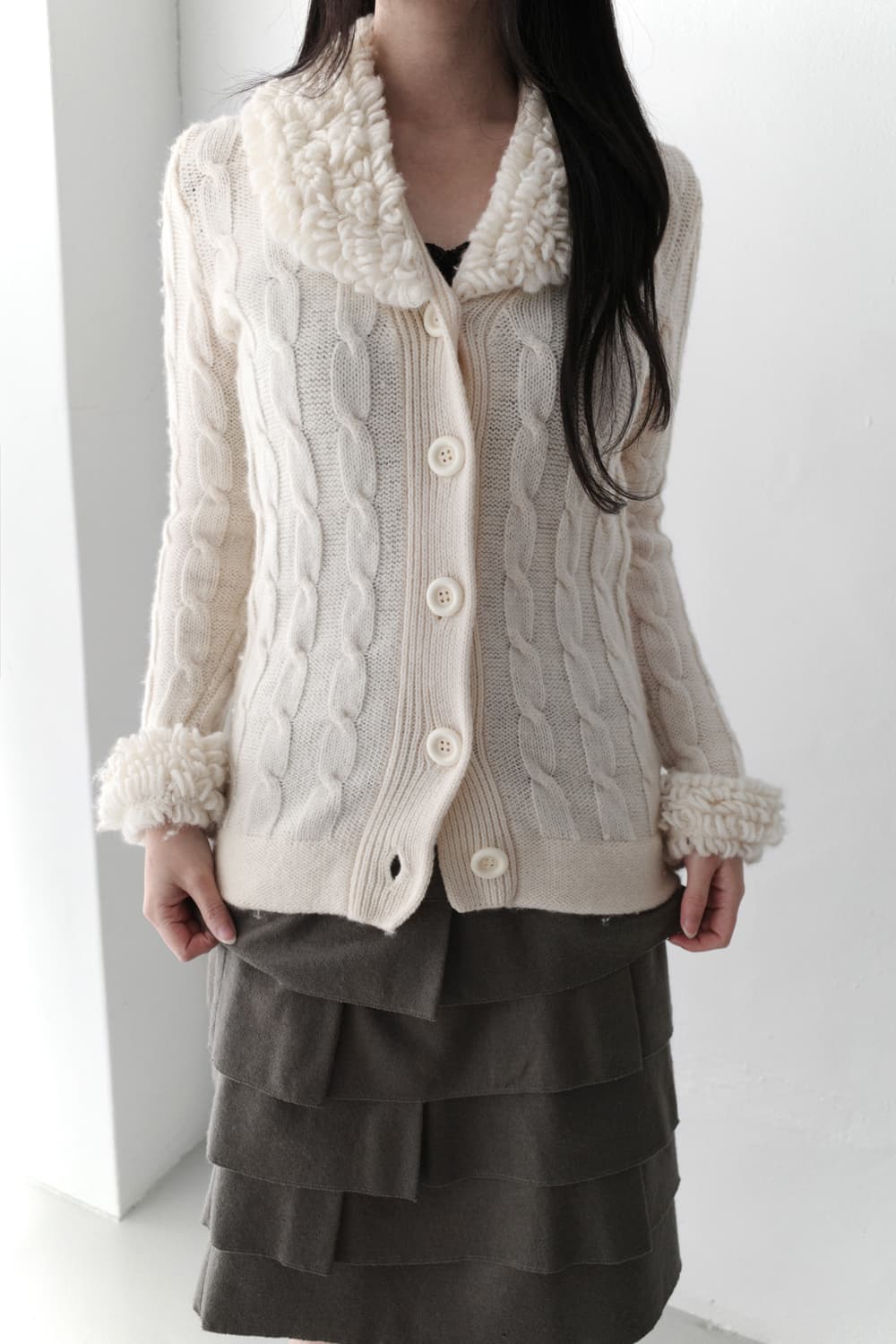 knit fur cardigun 상품이미지5