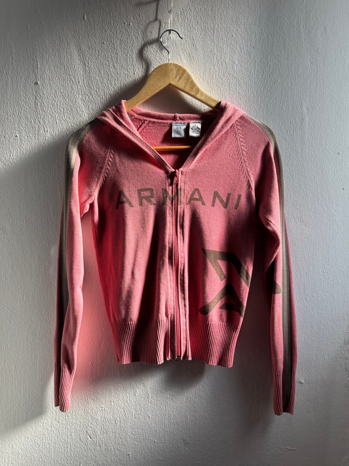 Armani Exchange Pink Knit Hood Zip-Up 상품이미지3