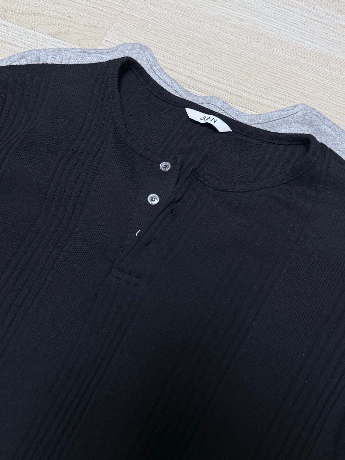 주앙옴므 헨리넥 롱슬리브/블랙,그레이 상품이미지2