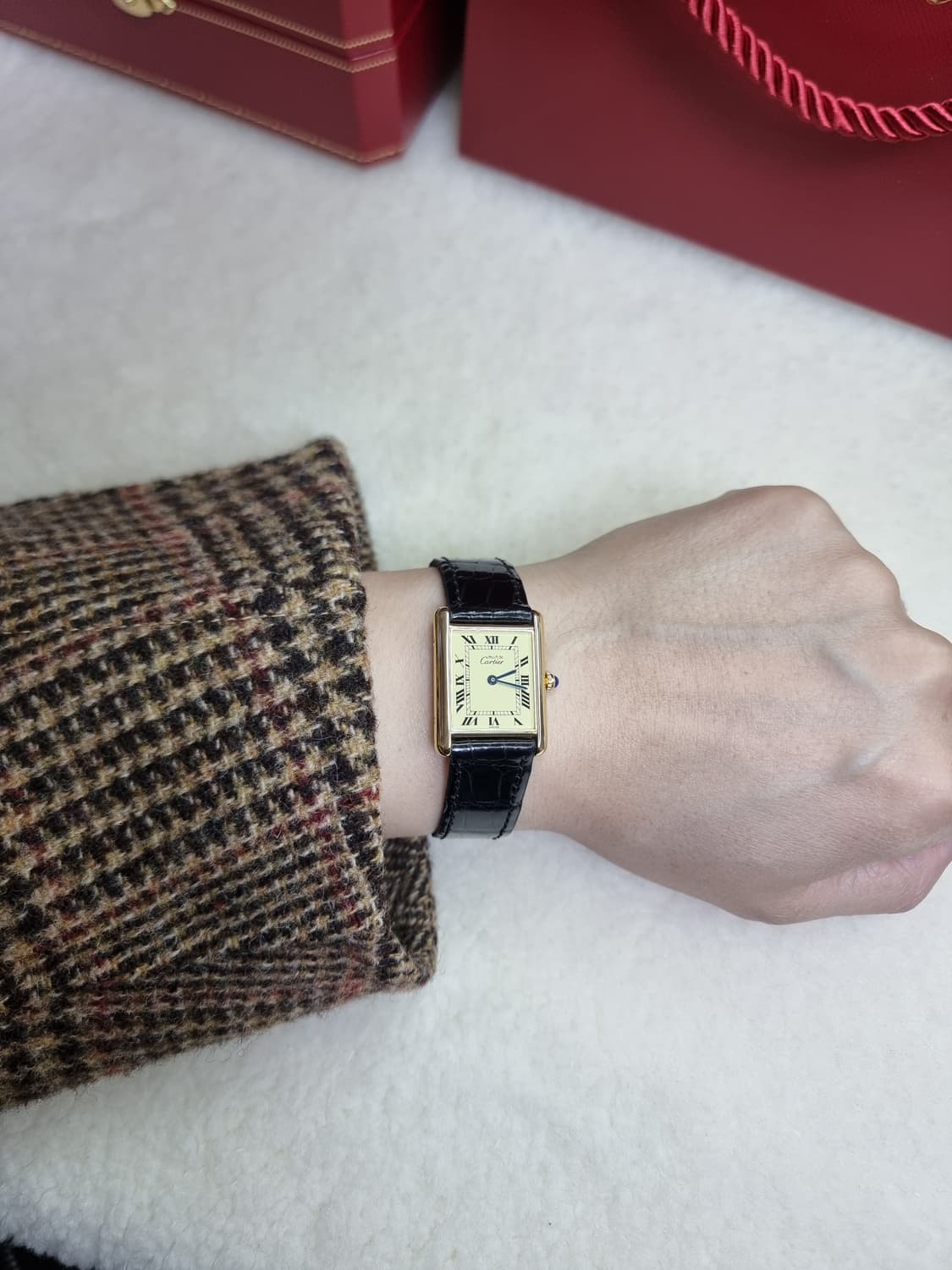 까르띠에 빈티지 탱크머스트 라지 샴페인다이얼 핀버클 시계 (남녀 공용) 상품이미지8