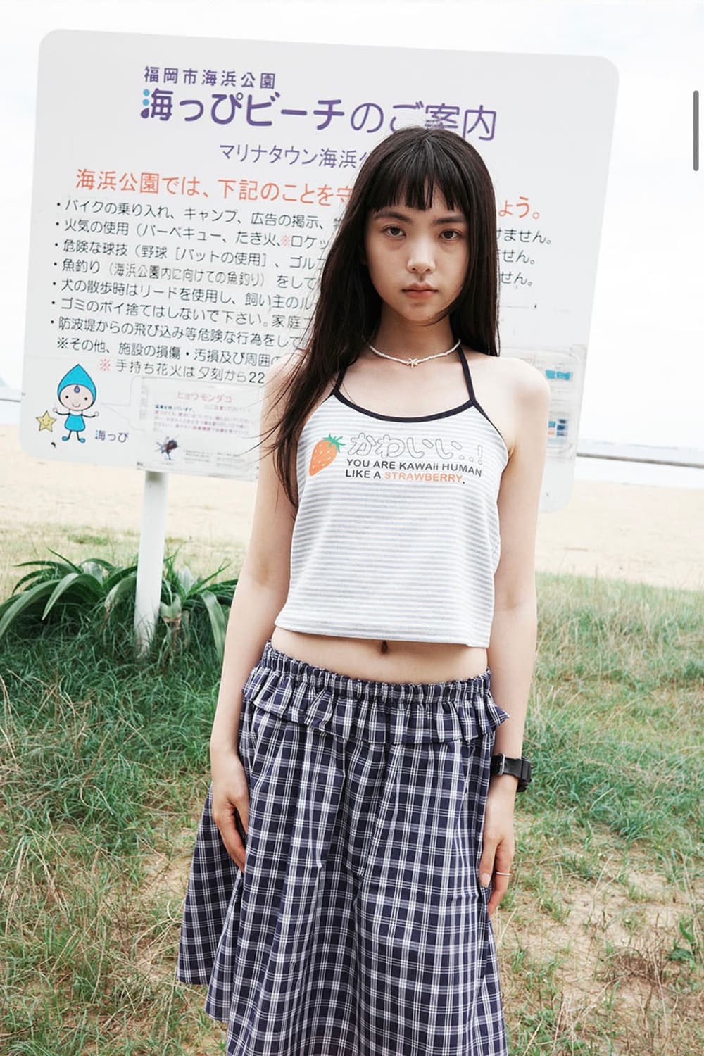 원더비지터 체크플레어미디스커트 상품이미지2