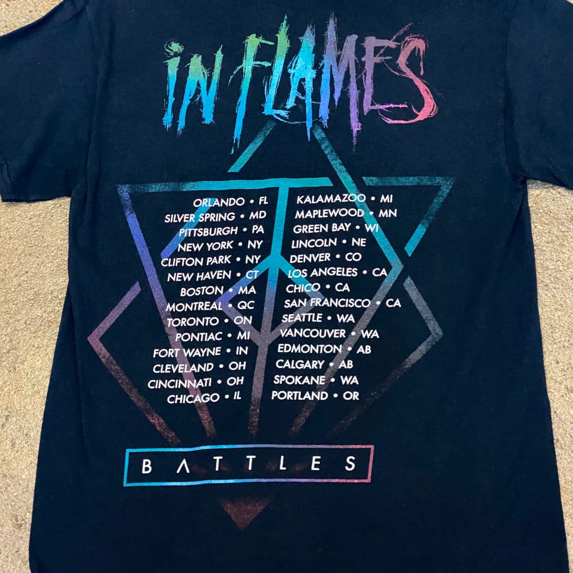 미국 빈티지 인플레임스 락티셔츠 투어티 반팔티 상품이미지6