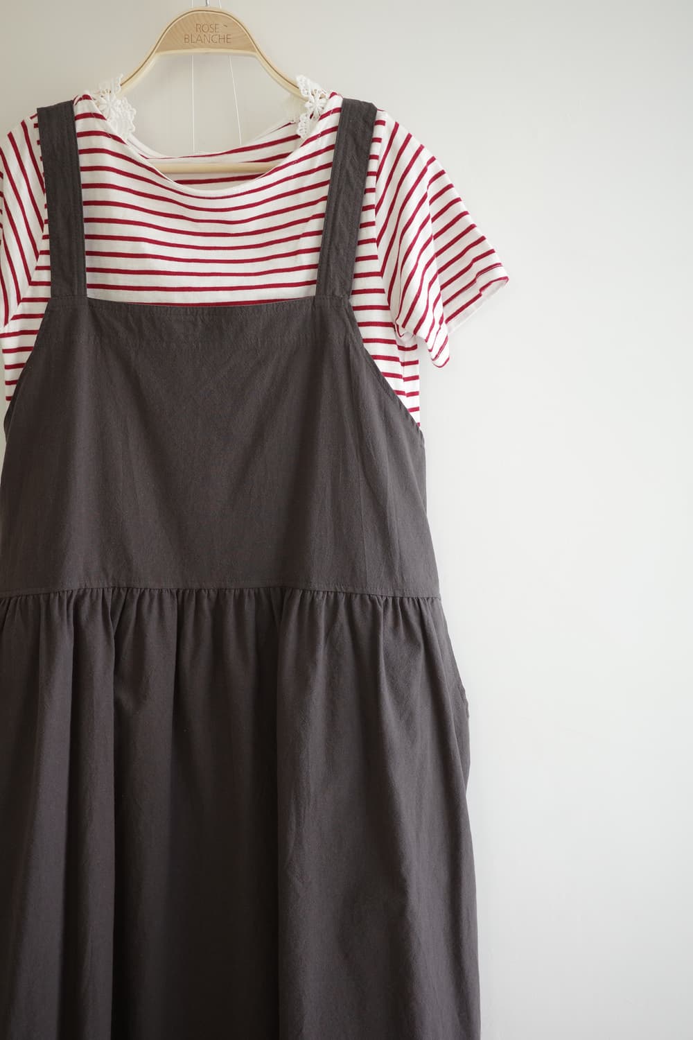 Lutique 차콜 멜방 코튼  롱 원피스 상품이미지5