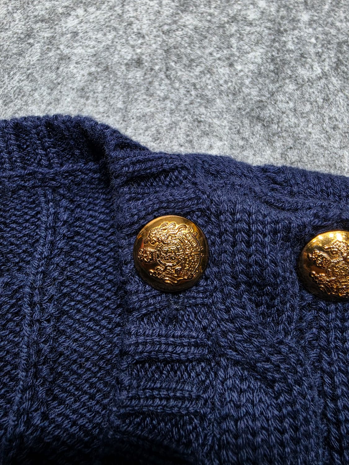 로렌 랄프로렌 금장 버튼 트림 케이블 니트 스웨터 L 큐알택 상품이미지4