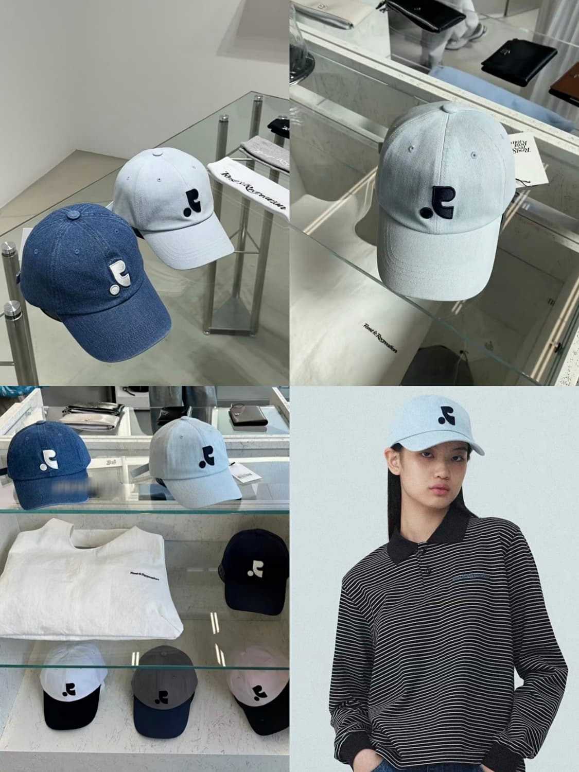 라이트블루 연청 레스트앤레크레이션 데님 볼캡 모자 상품이미지2