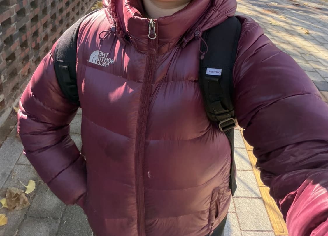 노스페이스 눕시 패딩 버건디 상품이미지1