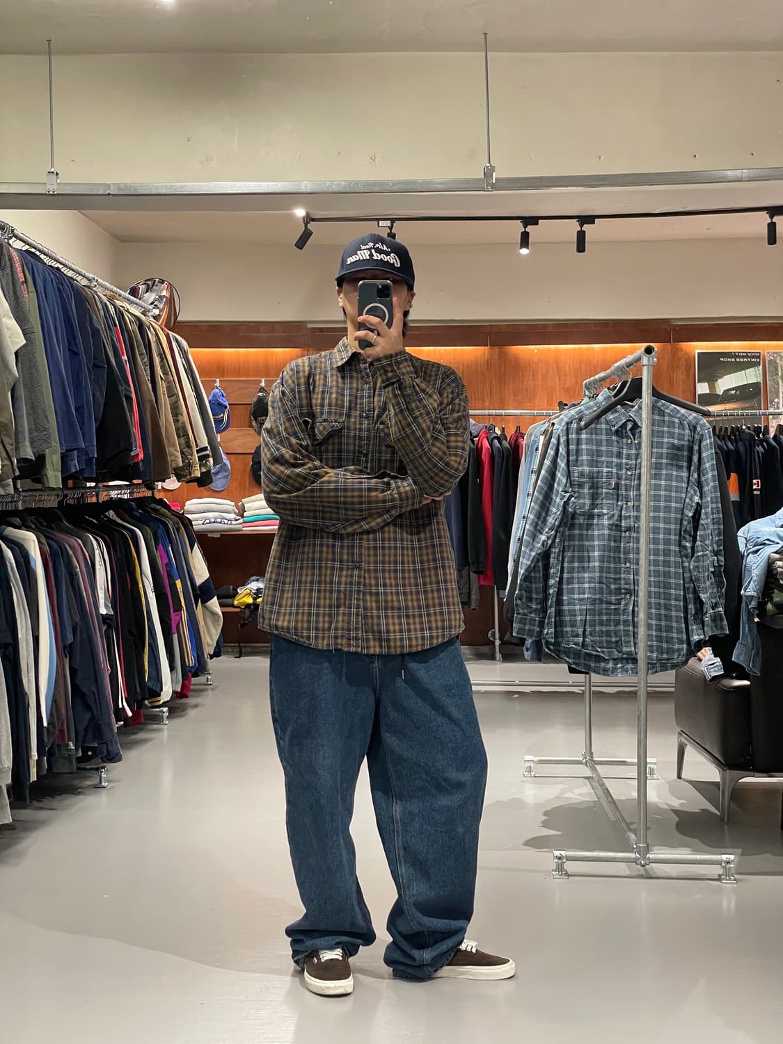 GAP 브라운 체크 셔츠 상품이미지1