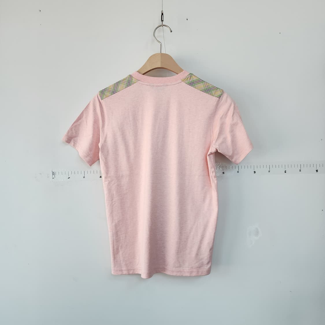 빈폴 핑크색 체크 반팔 티셔츠 상품이미지3