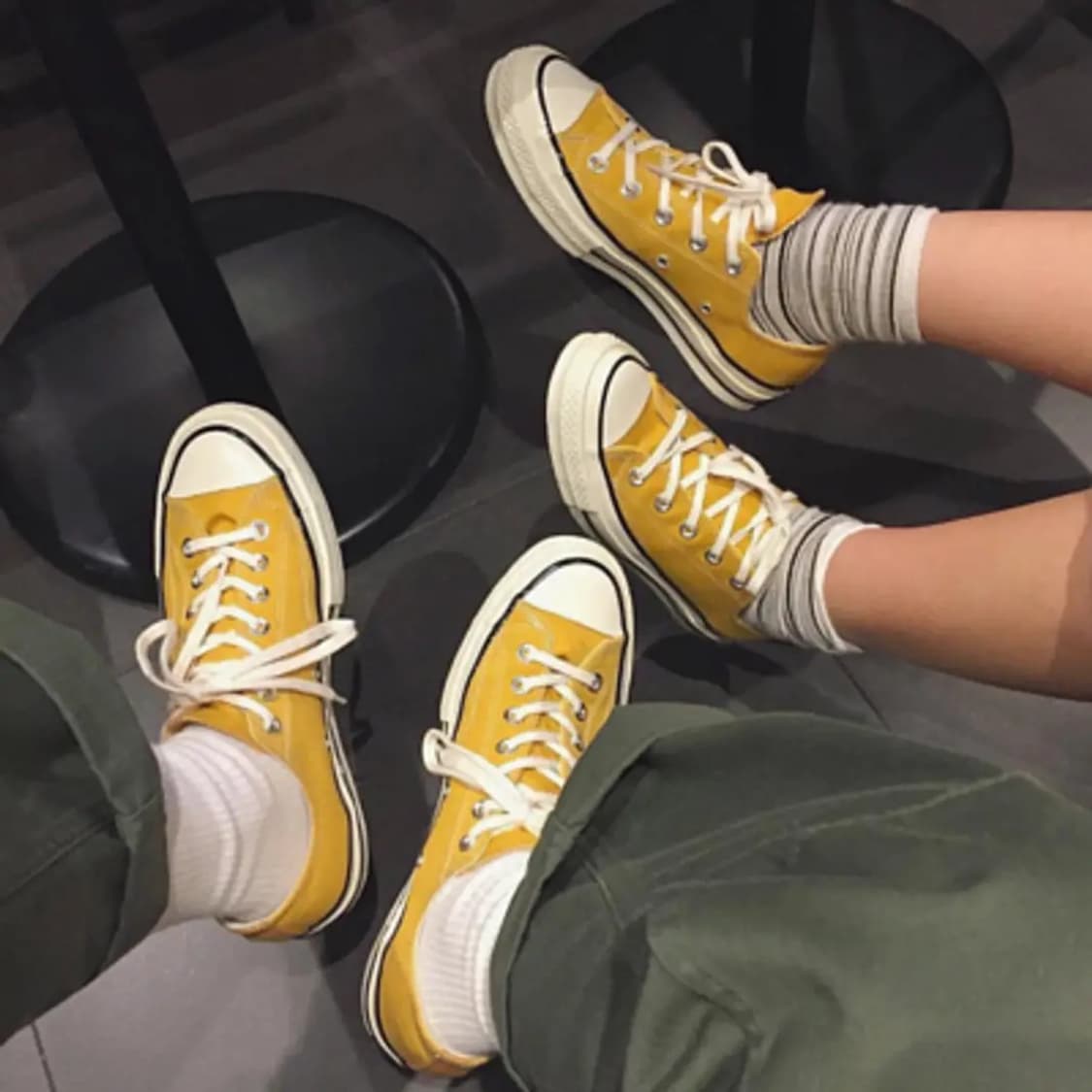 새제품 255 295 컨버스 척70 로우 빈티지 캔버스 선플라워 옐로우 상품이미지4