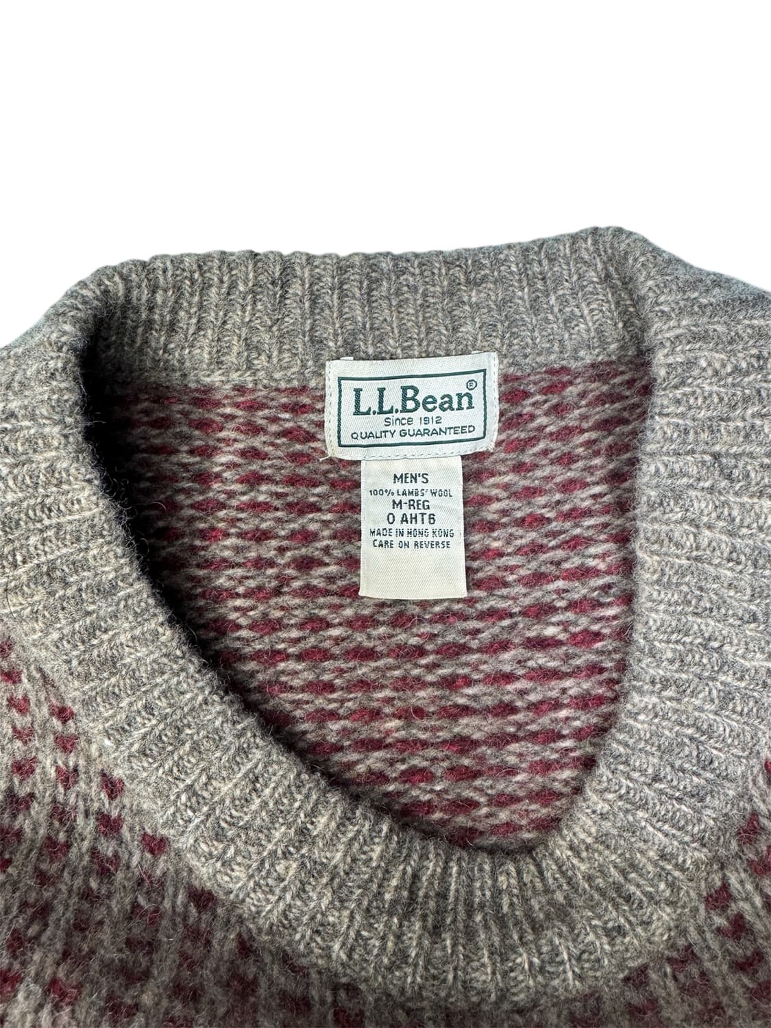 빈티지 엘엘빈 LLBean 램스울 버드아이 니트 브라운 M 상품이미지2