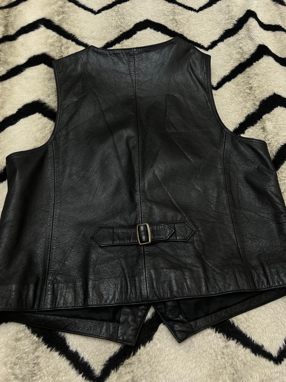 [여성XL]빈티지 소가죽 베스트/블랙 상품이미지2