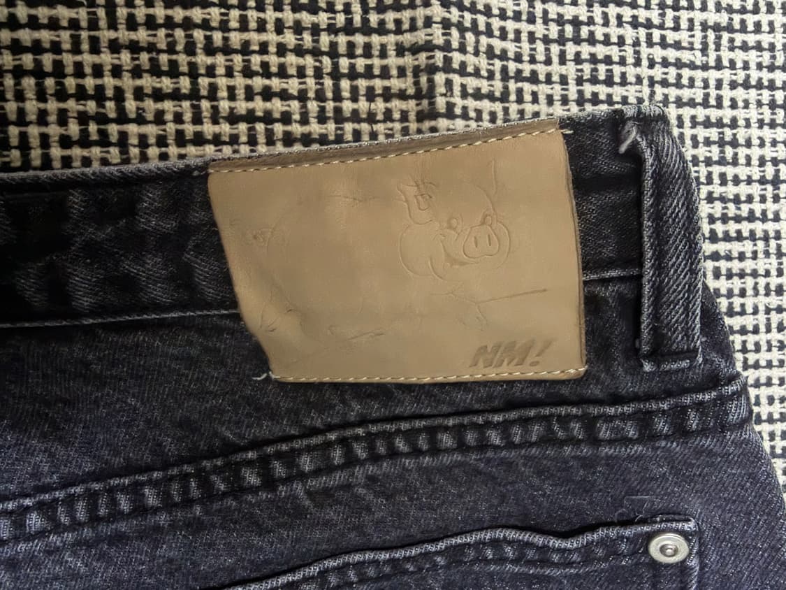 노매뉴얼 T.W. 데님 팬츠 워시드 블랙 L 상품이미지4