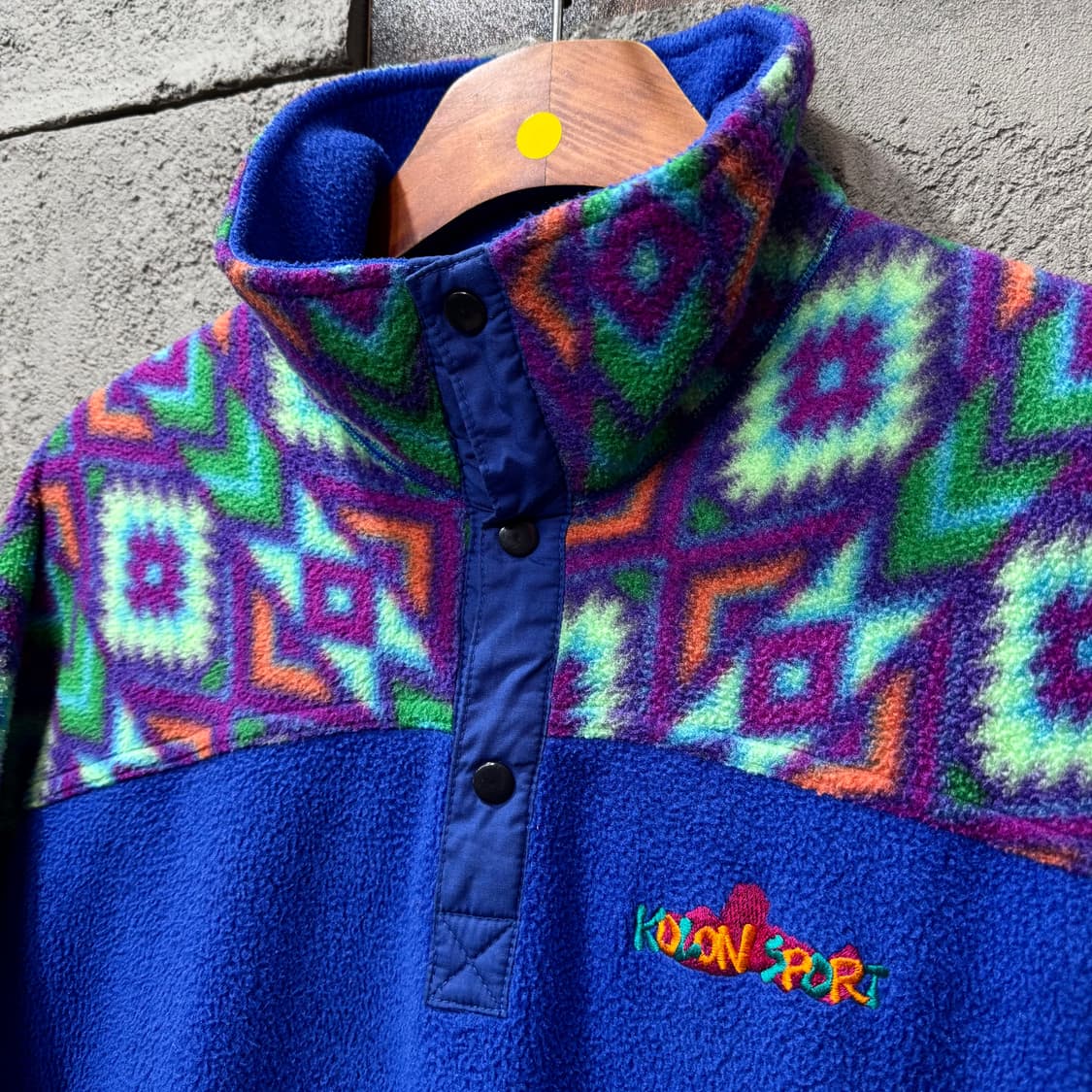 90s 코오롱 스포츠 아즈텍 패턴 하프 후리스 (L)   상품이미지2